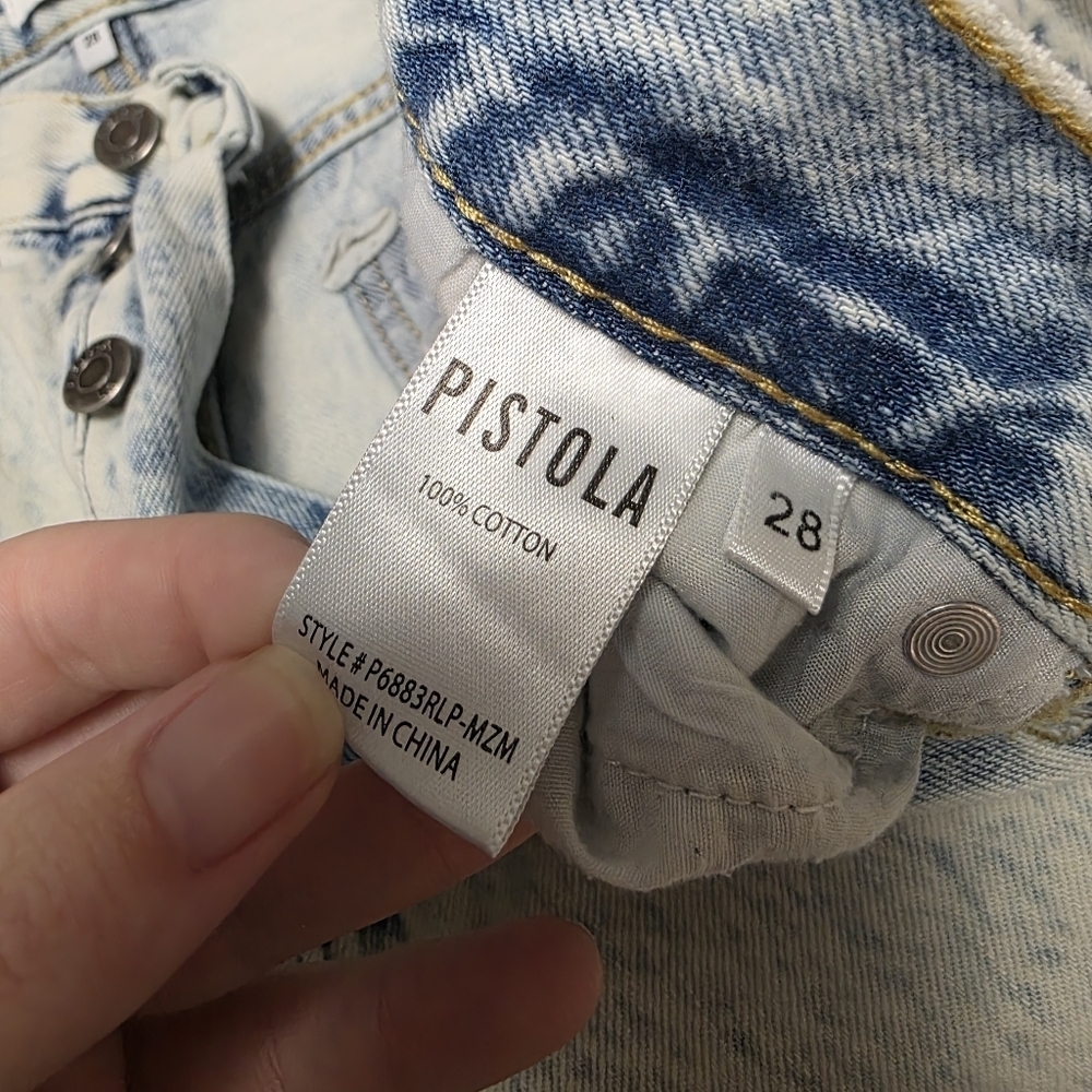 Pistola Charlie Acid Wash High Rise Straight Leg Jeans Size 28 - Picture 11 of 12